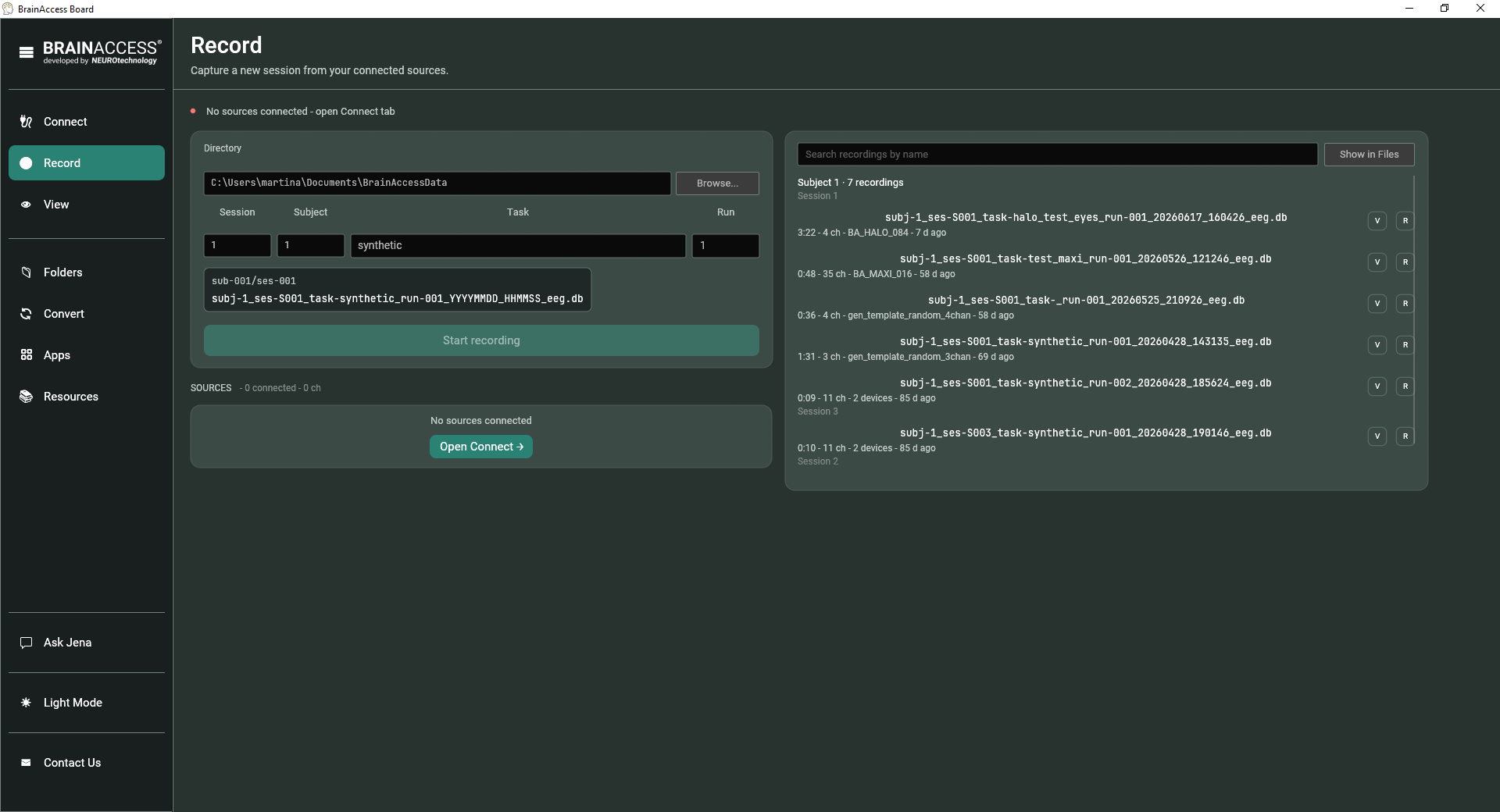 Starting up with BrainAccess Board - BrainAccess Record