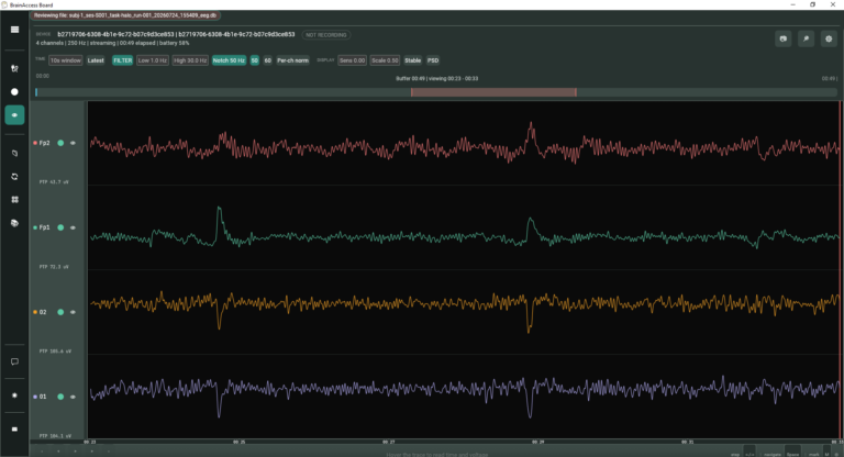 BrainAccess Board Gets a Major Update: New Interface, Updated Functionalities, and AI Support - BrainAccess viewer dark